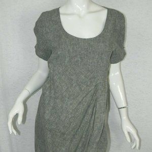 Manoush Dress Gray Linen Blend Sheath Size 10